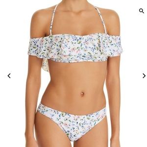NWT Shoshanna Swimwear Botanical Bandeau Bikini Top Size DD & Bottoms Size Small